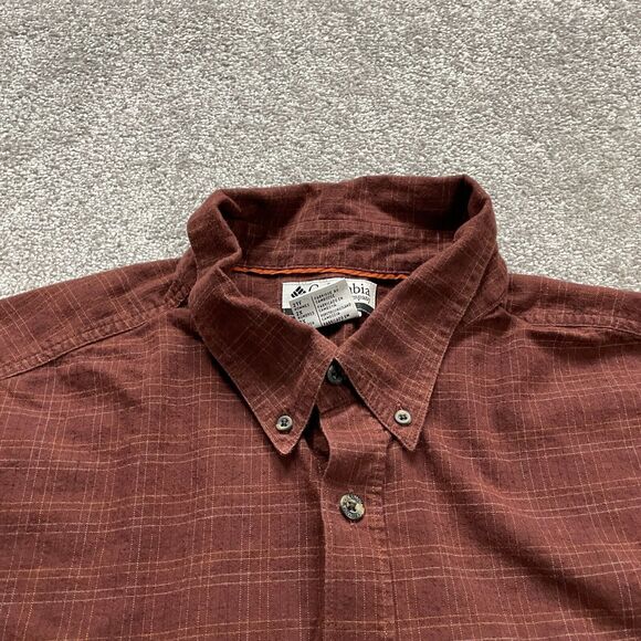 Columbia Flannel Shirt Men 2XL Brown Plaid Button Down Long Sleeve Pocket Casual - Picture 3 of 9